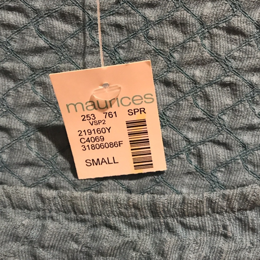New Maurices Teal Long Sleeve Textured Top - Picture 4 of 6